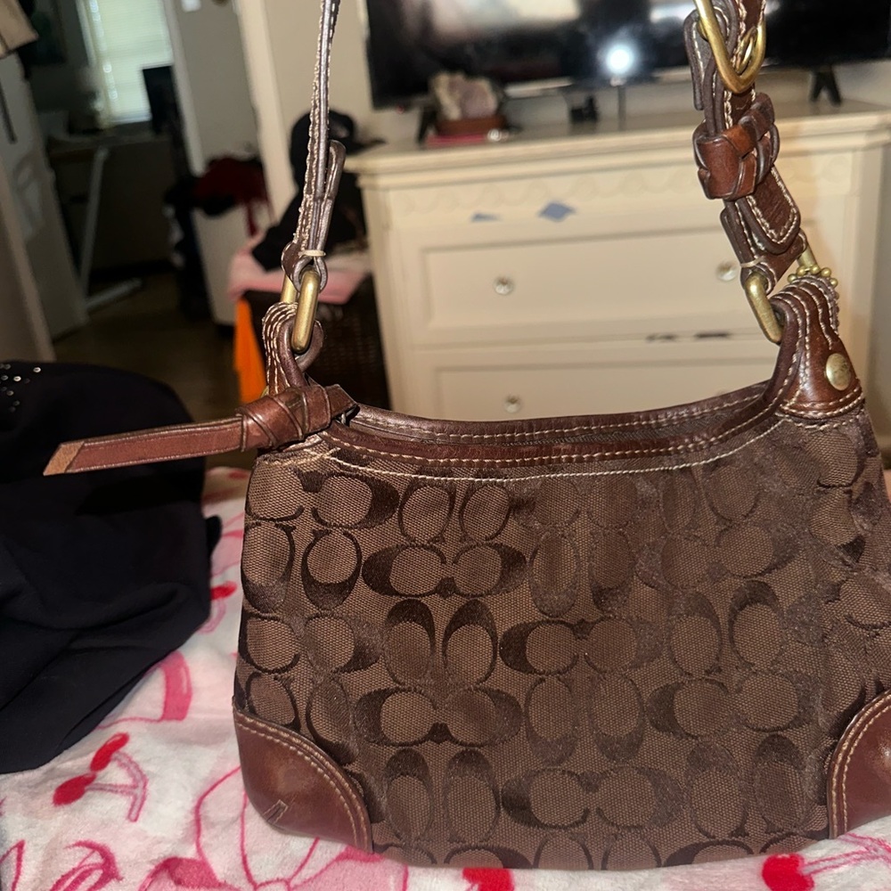 Coach Brown Patterned Shoulder Bag